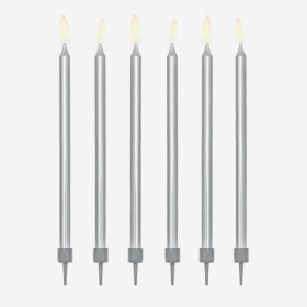 Комплект свещи - сребро металик 12бр.